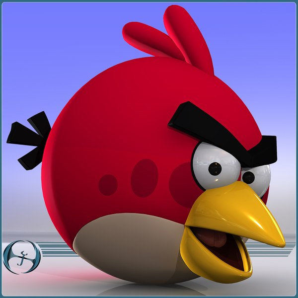 angry bird character cartoon 3d model