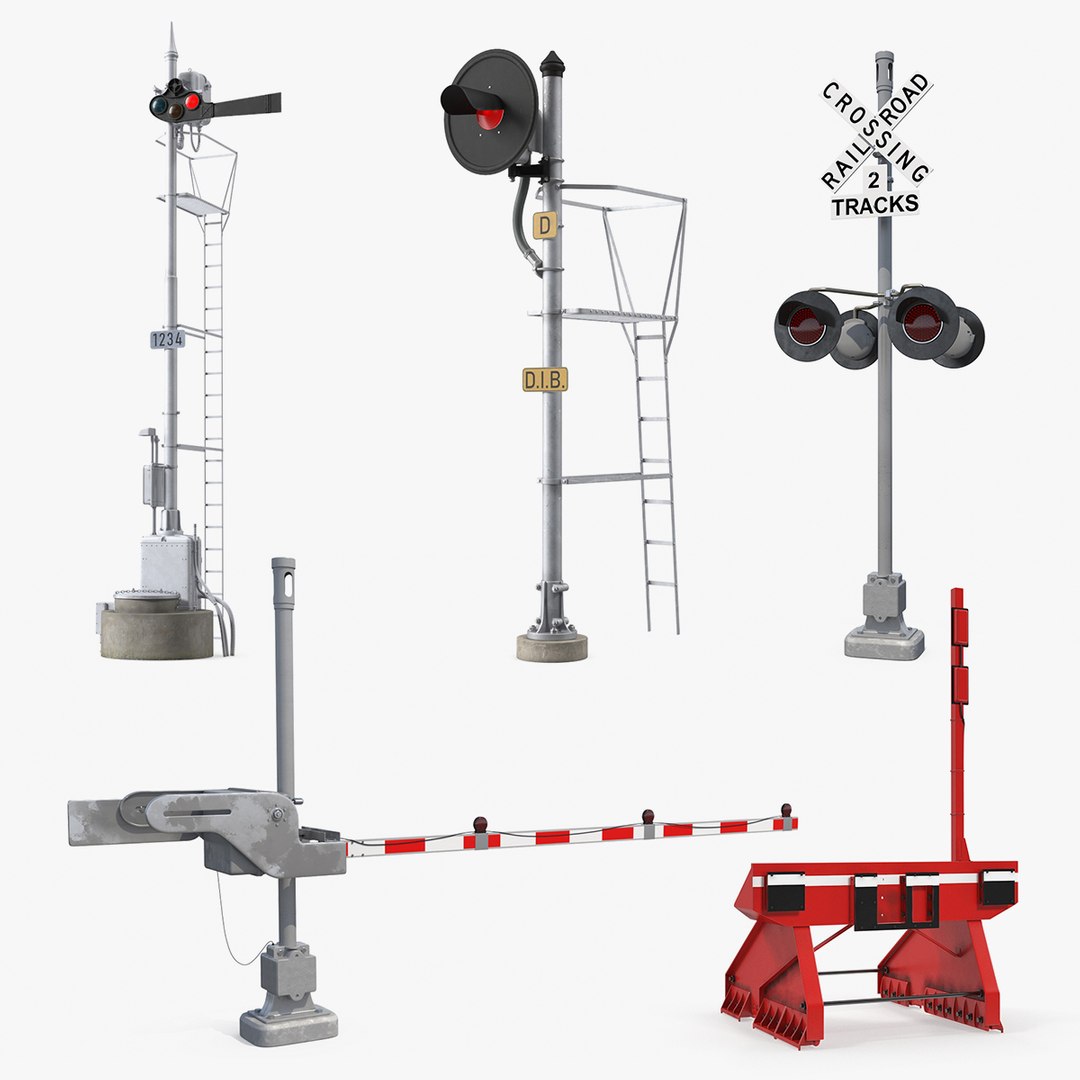 Railroad Infrastructure Collection 4 3D model for industrial visualization, technical presentation, simulation, product rendering, and animation