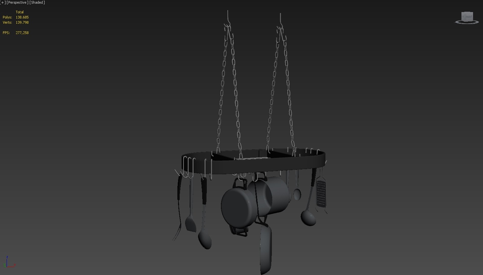 3d Model Pot Rack Kitchen