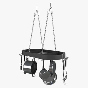 3d model pot rack kitchen