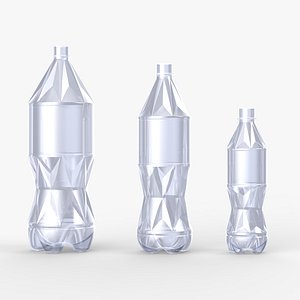 3D Sparkling Water and Drink Plastic Bottle model