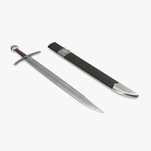 3d model falchion sword sheath