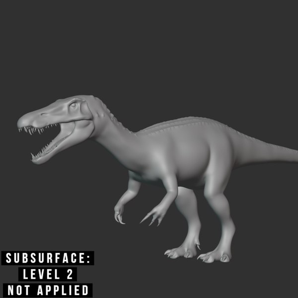 3D Baryonyx Basemesh Low Poly