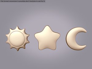 Pendant Necklace Pack - Star - Sun - Moon - Crescent