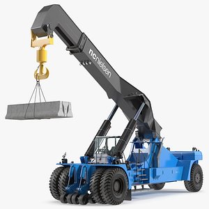 Reach Stacker Nielsen NCN 180TH Loading Concrete Barriers