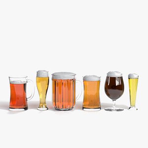 3d model beer glasses