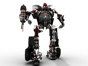 animation robot transformation dodge viper 3d model