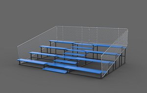 Metal Bleachers 3D model 3D model