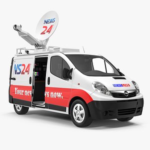 Opel Vivaro Tv News Car Rigged 3D Model