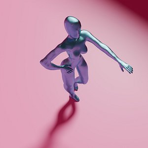 3D Metal statue of a female character or robot