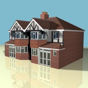 3d semi detached house model