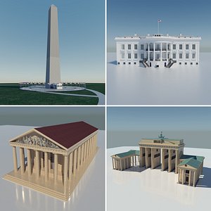 The White House, Washington Monument, Parthenon, Brandenburg gate Collection