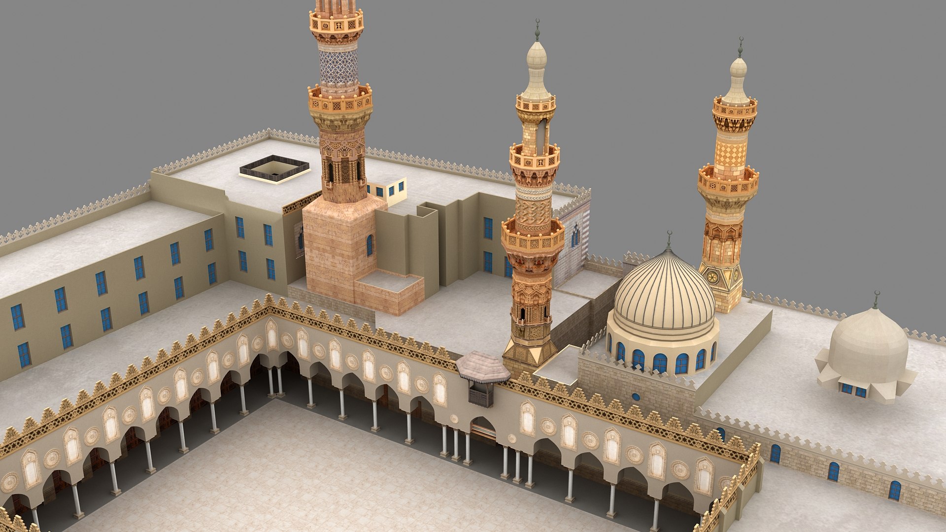 3D Al-Azhar Mosque Egypt Model - TurboSquid 2435932