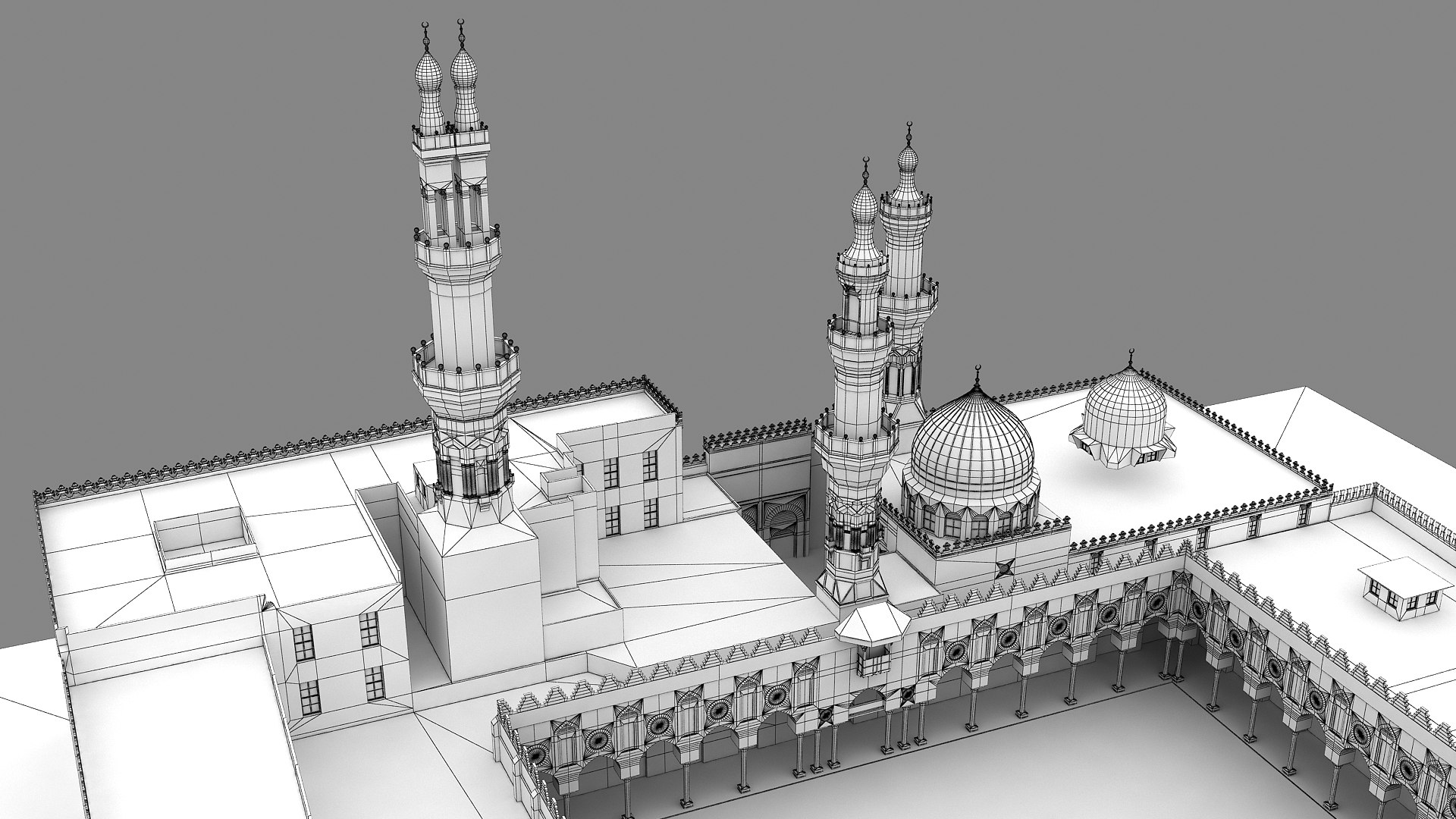 3D Al-Azhar Mosque Egypt model https://p.turbosquid.com/ts-thumb/WX/mgKNY1/IW/wire_010005/jpg/1752903295/1920x1080/fit_q87/6abe65c85a4a96aa0d49ba6585c405d4ebf25c71/wire_010005.jpg