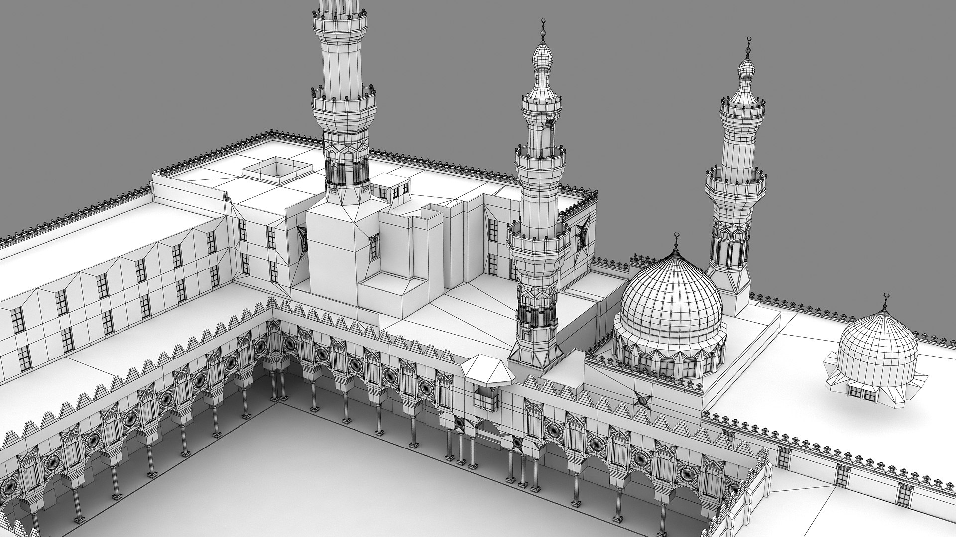 3D Al-Azhar Mosque Egypt model https://p.turbosquid.com/ts-thumb/WX/mgKNY1/Yw/wire_010004/jpg/1752903293/1920x1080/fit_q87/71949f456f03902a5325249e01cf9147bce22298/wire_010004.jpg
