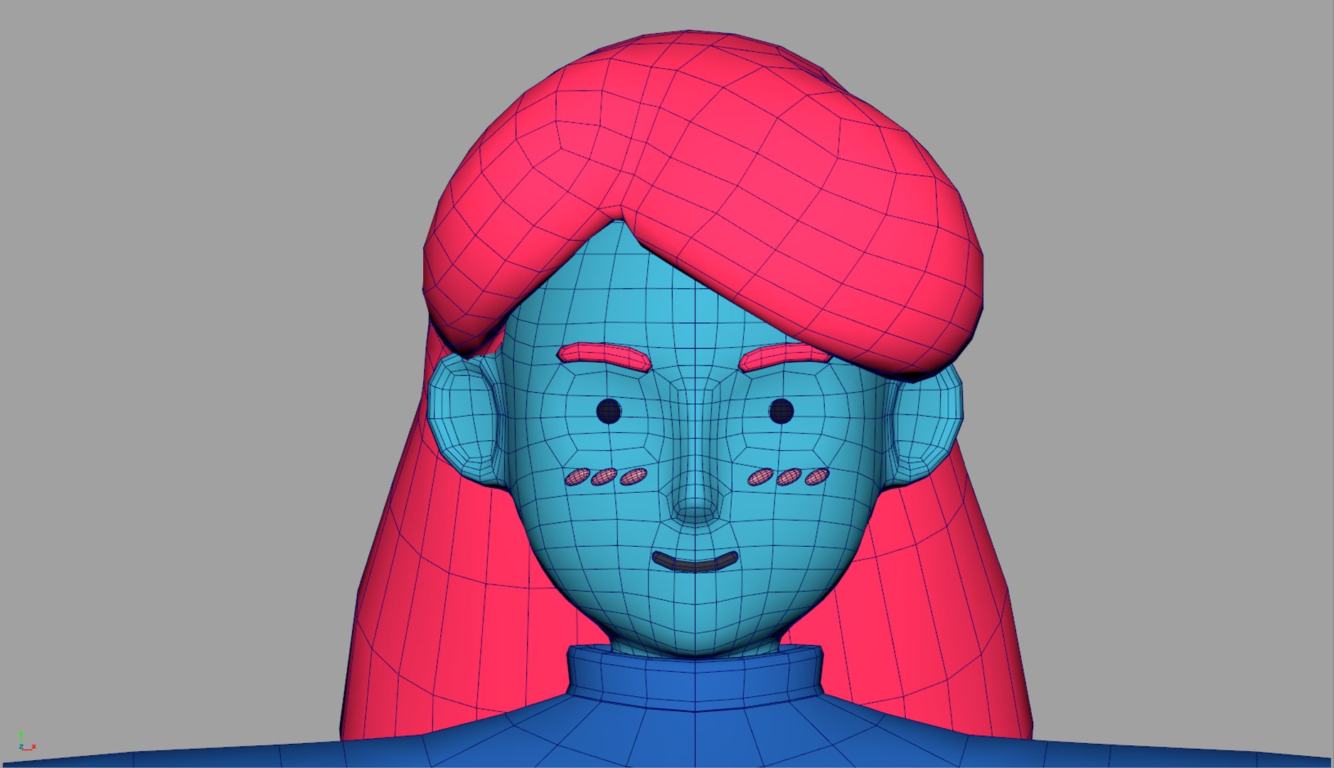 young cute cartoon woman character 3D https://p.turbosquid.com/ts-thumb/WX/on5SCu/sPF67CtU/wireframe02/jpg/1586178908/1920x1080/fit_q87/1a9371bfa97a724555ae5f5618390f7f88c95de6/wireframe02.jpg