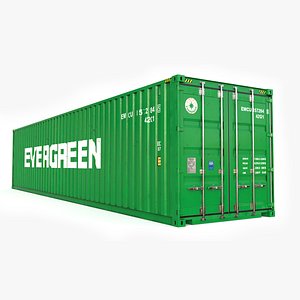 3D 40 ft EVERGREEN standard shipping container