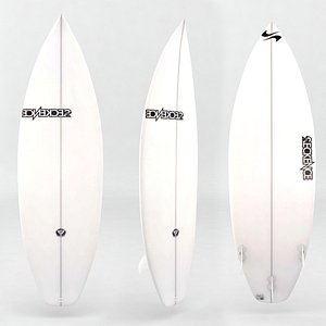 3d surfboard white board model