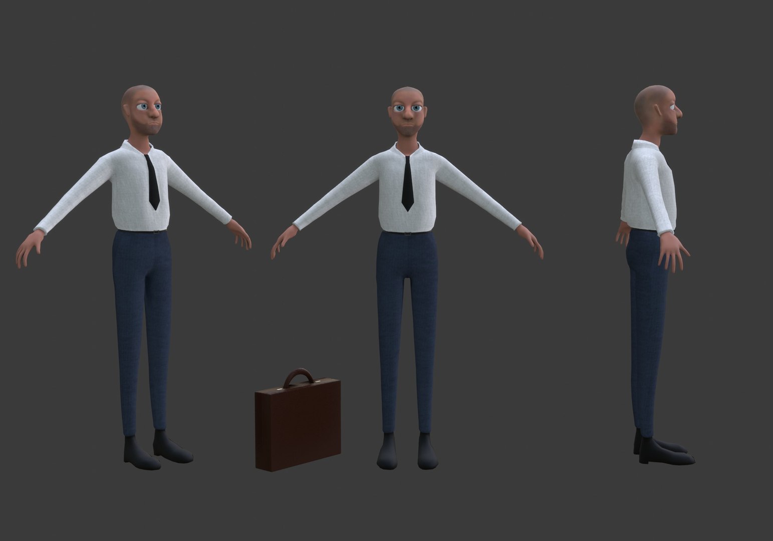 3d Cartoon Man With Tie Model - Turbosquid 1895961