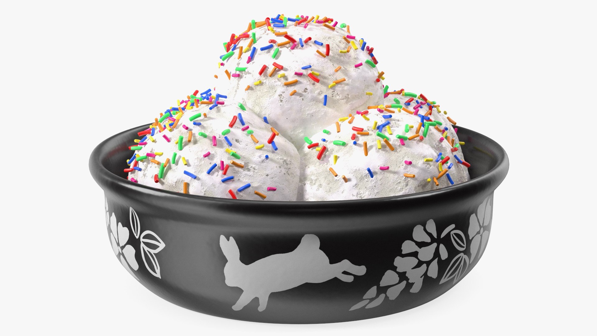 White Ice Cream on Ceramic Pot 3D model preview