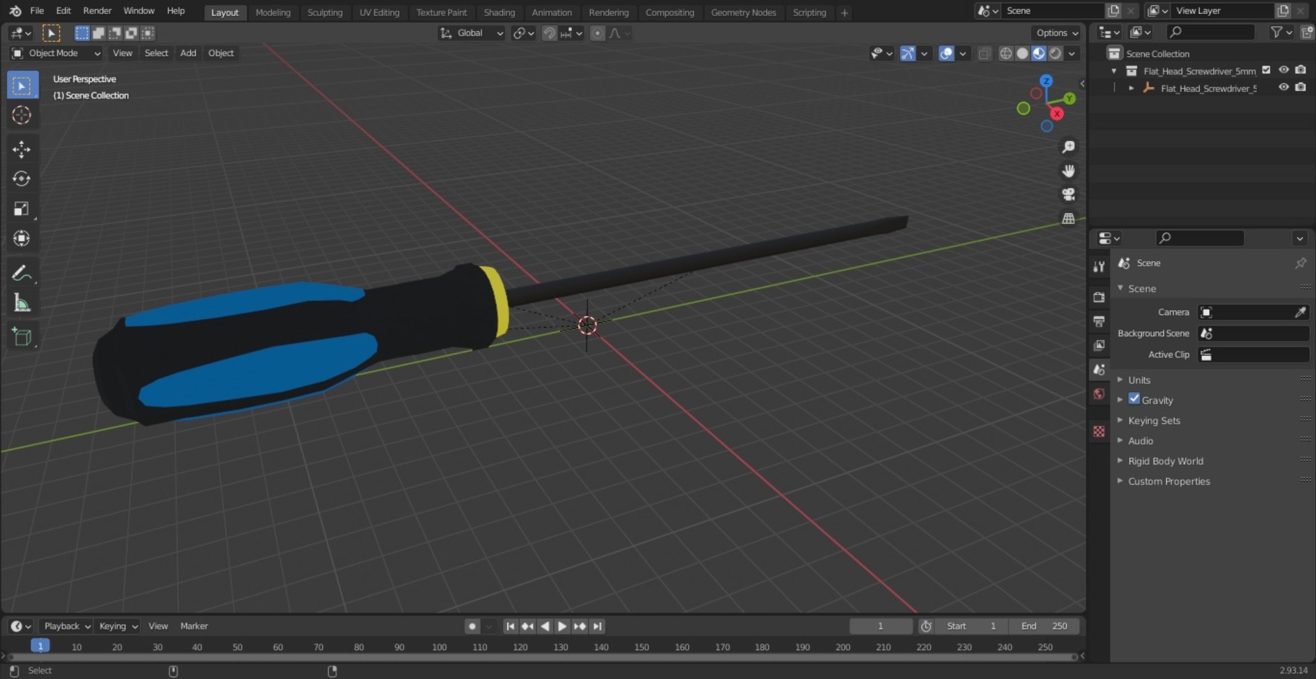 Flat Head Screwdriver 5mm 3D Model - TurboSquid 2031293
