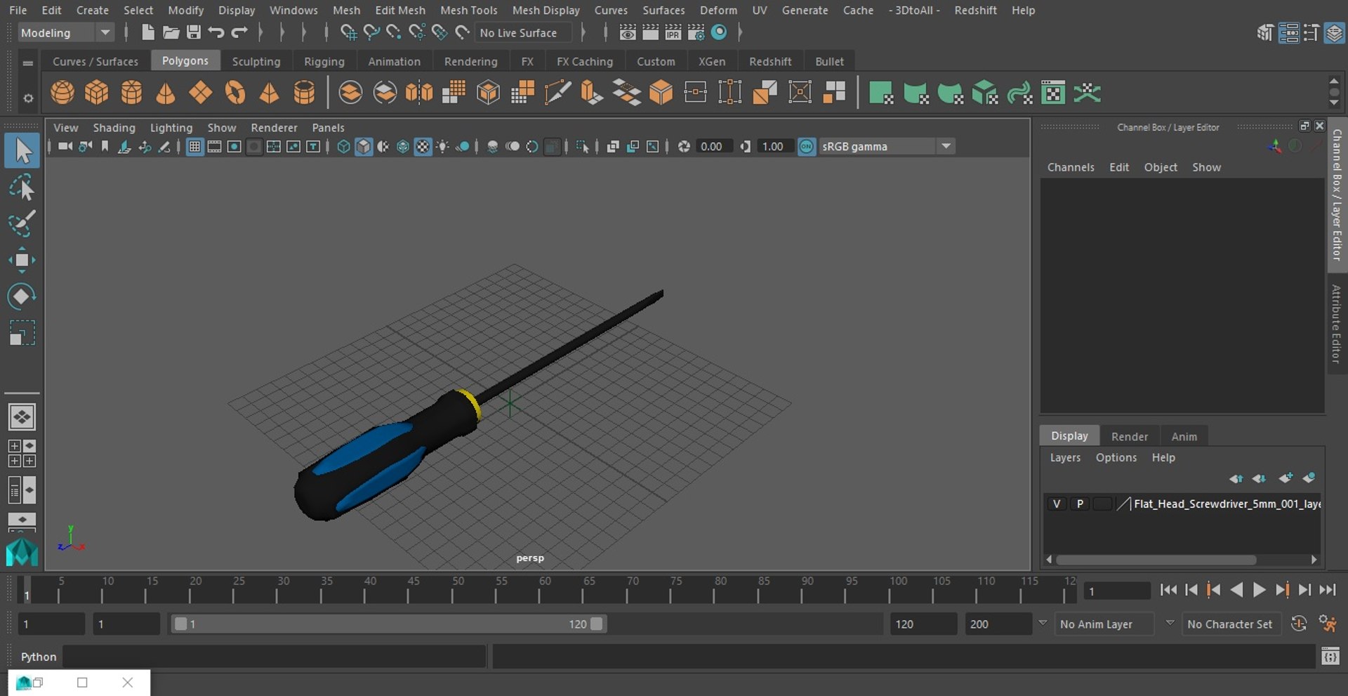 Flat Head Screwdriver 5mm 3D Model - TurboSquid 2031293