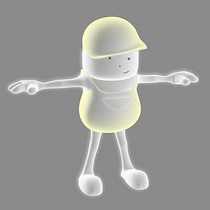 cartoon worker rigged character ma