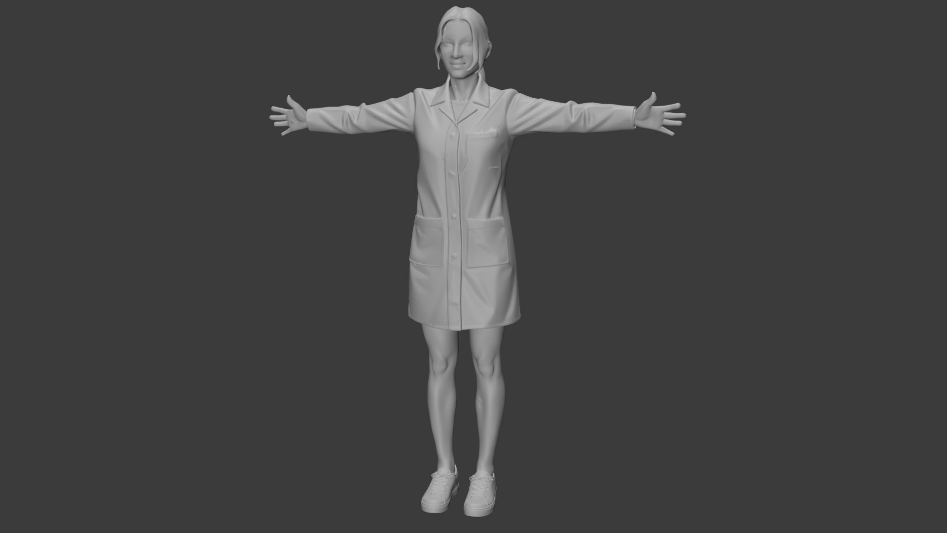 3D Female Doctor Model T-pose Model - TurboSquid 2558987