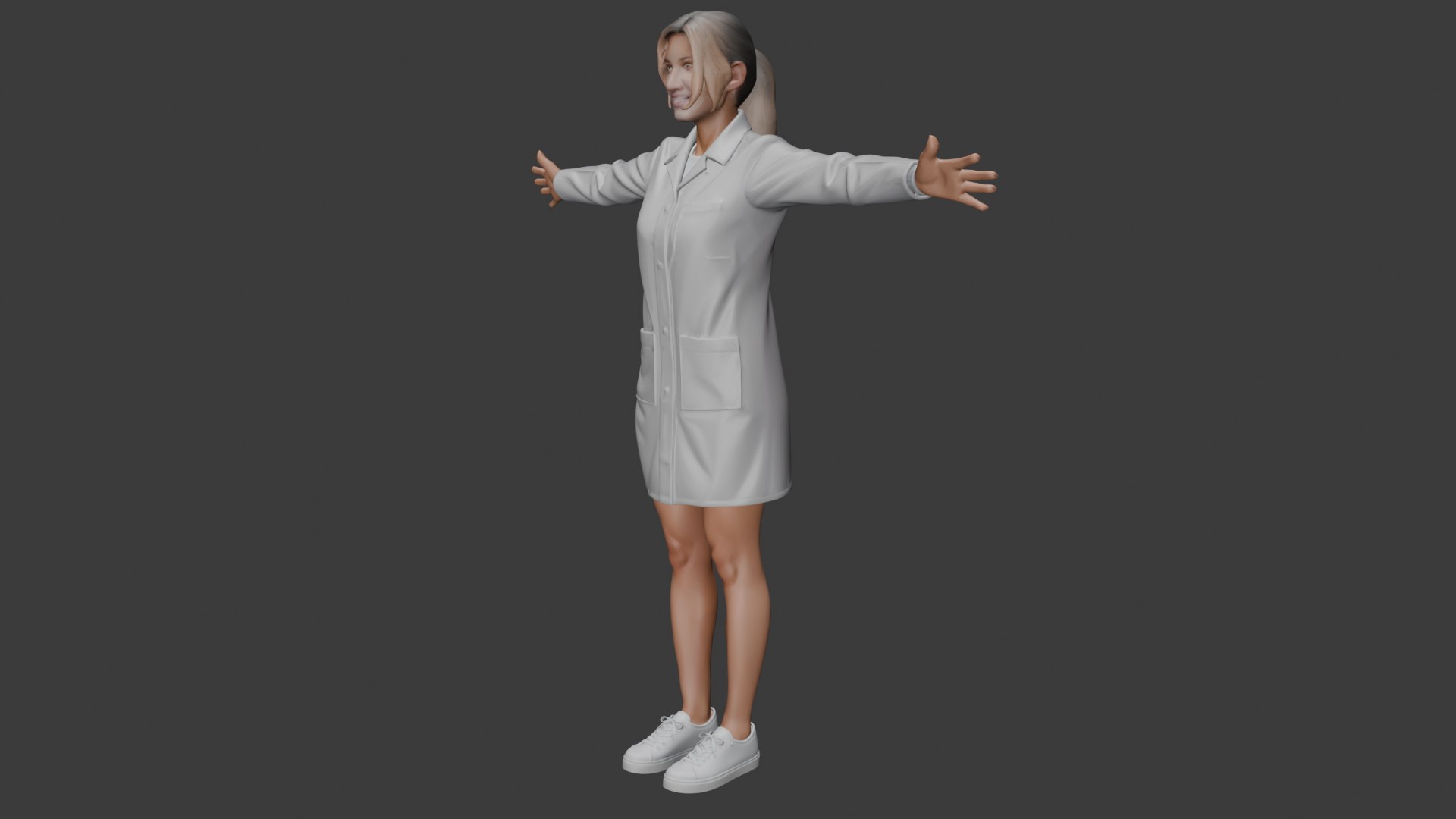 3D Female Doctor Model T-pose Model - TurboSquid 2558987