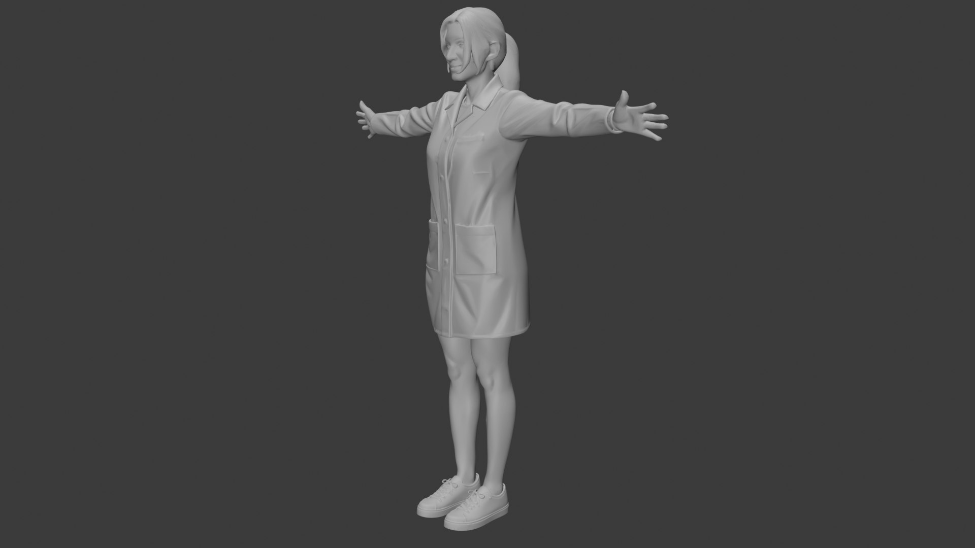 3D Female Doctor Model T-pose Model - TurboSquid 2558987