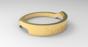 Painter Ring Female Gold 3D model