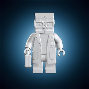 Brick Scientist Figure 3D Print Model 3D model