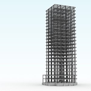 Steel-frame high-rise building 3D