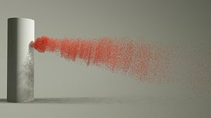 Dynamic engineering of colored alcohol product spray particles 3D