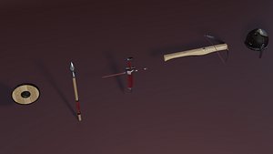 3D set medieval weapons armor