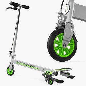PowerWing Scooter Gray Green 3D model