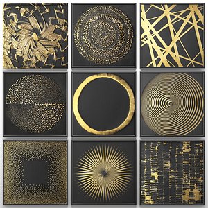 paintings gold walls 3D model