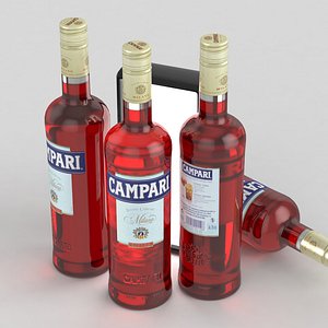 3D alcohol bottle campari 700ml model