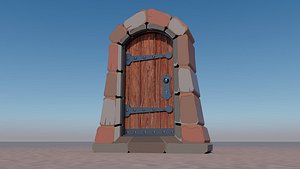 Door Gate of arabian castle or fortress interior 3D model