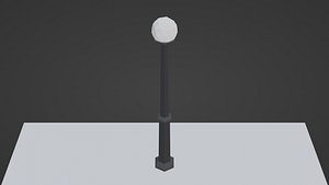 Luminous pole for the park with texture