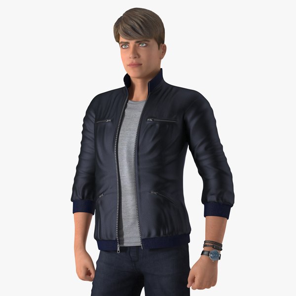 3D model teenage boy street clothes