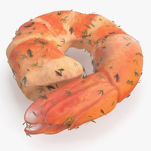 3D Cooked Shrimp with Tail model