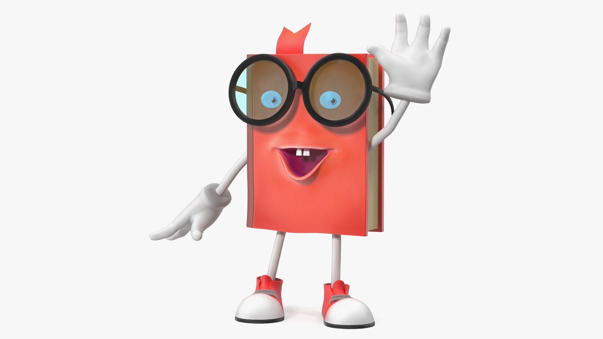 Cartoon Red Book Rigged 3D model preview