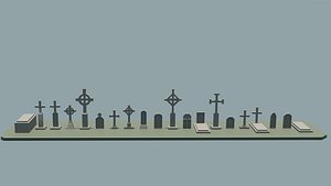 Low-poly graveyard