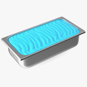Blue Ice Cream Tray Untouched Surface 3D