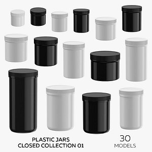Plastic Jars Closed Collection 01 - 30 Models 3D model