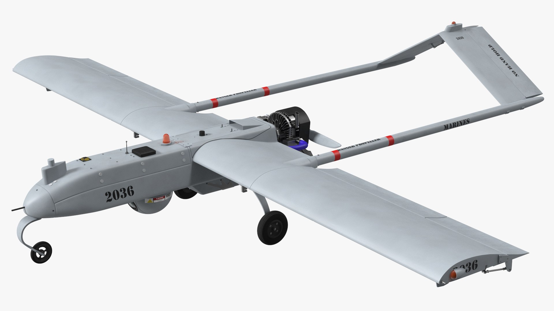 Unmanned Aerial Vehicle UAV Drone AAI RQ 7 Shadow 3D model for animation and simulation