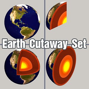set earth cutaway 3d model