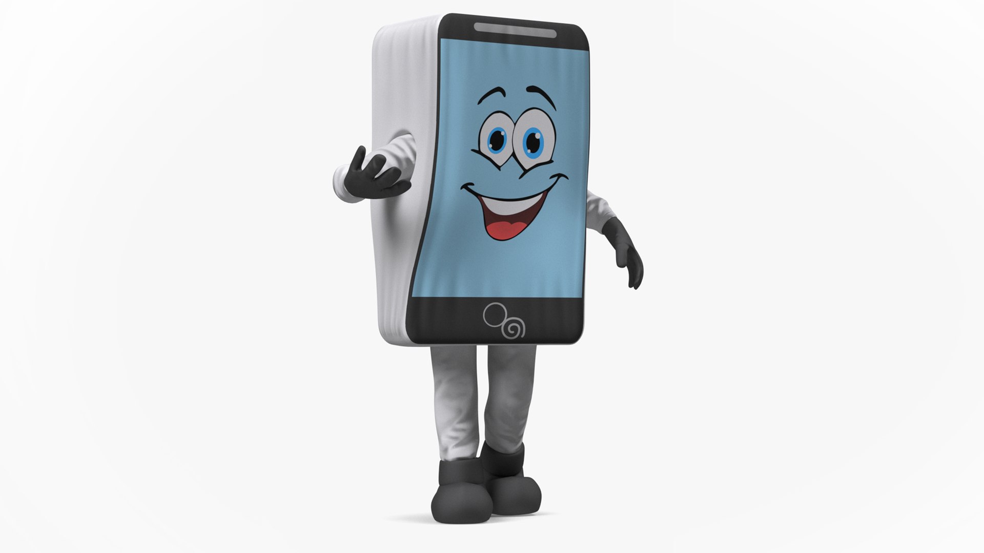 Mascot Character IPhone White Rigged for Cinema 4D 3D model preview