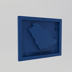3D Saudi Arabia Map Print model